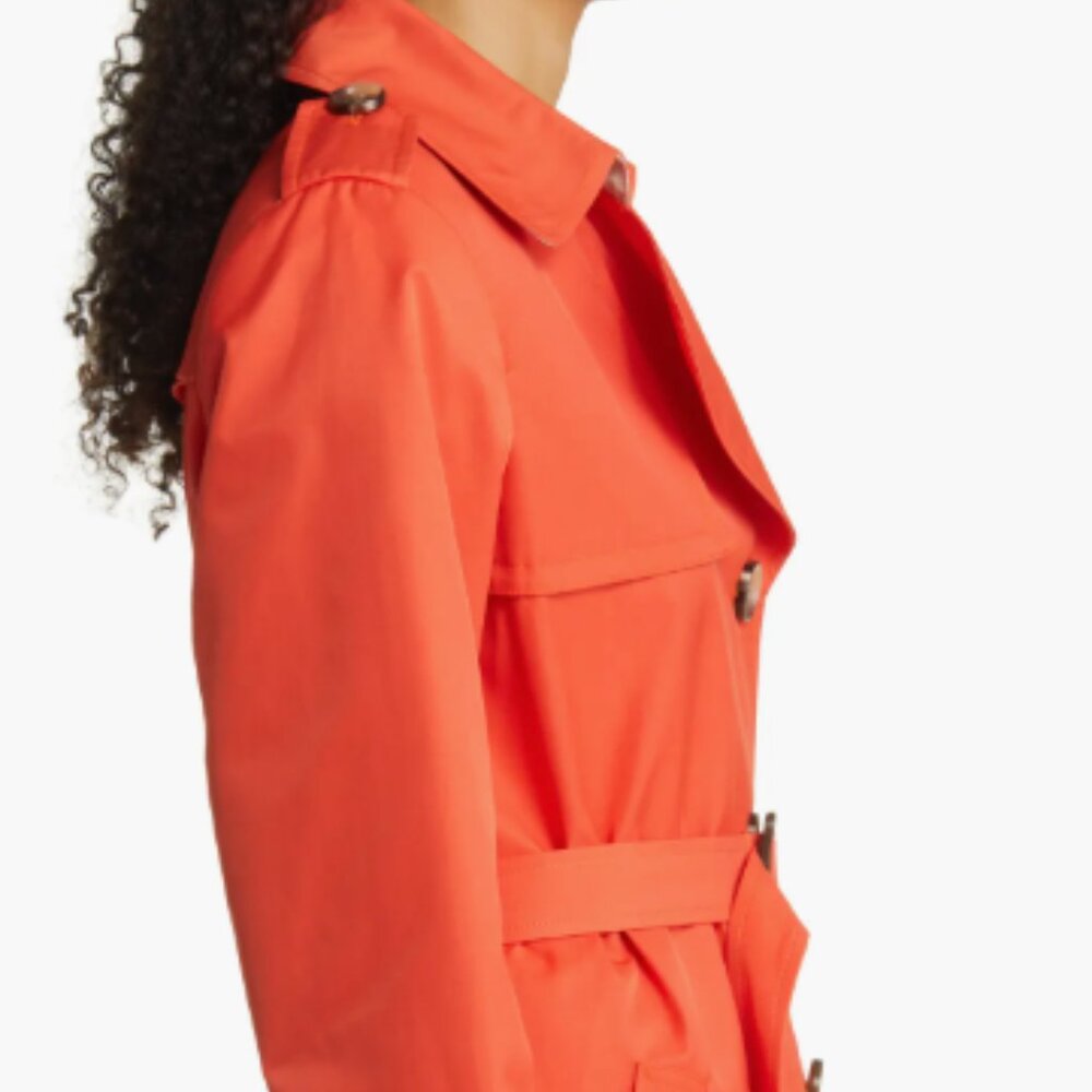 Sam Edelman. Size Lg. Mid-length. Poppy Orange. Gorgeous Trench! - Picture 8 of 16